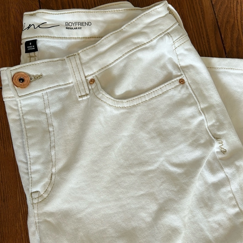 Inc boyfriend white jeans
